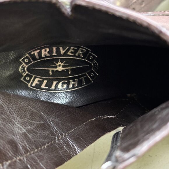 Triver Flight Gray Leather Wingtip Brogue Zip Ankle Bootie Womens Size 6.5/37 - Picture 10 of 11